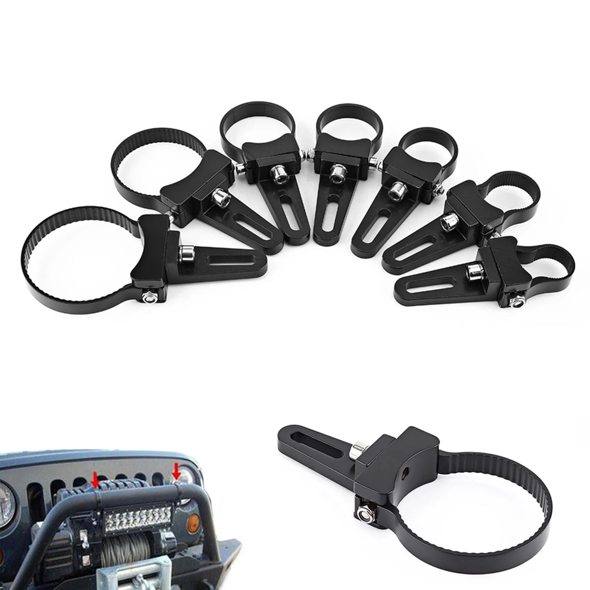 1inch‑3inch Aluminum Car Tube Bull Roll Bar Mount Bracket Clamps Holder LED Car Truck Off Road W - Automotive LED Light