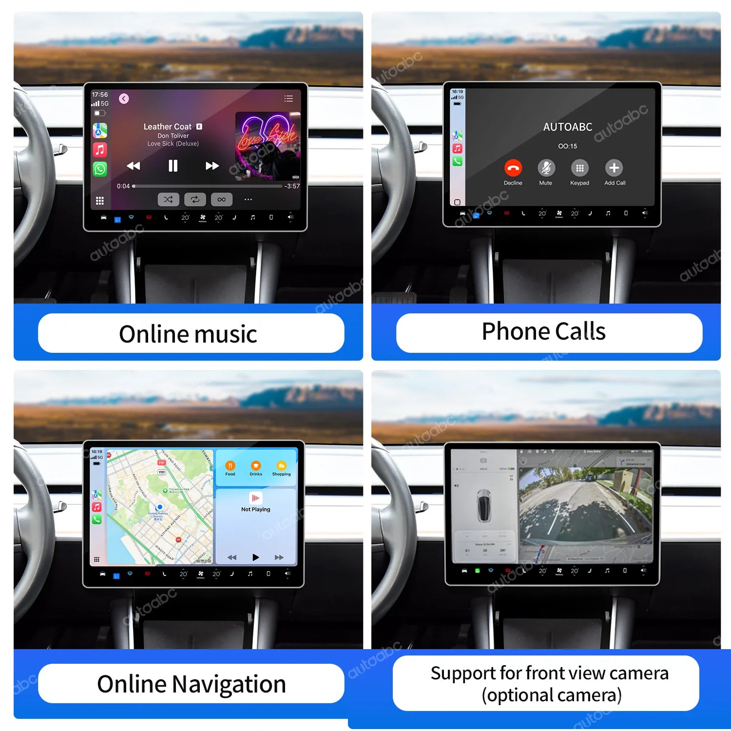 AUTOABC Wireless CarPlay Android Auto for Tesla Model 3 Model Y 2019-2024 Support for Afte | AUTOKITSHOP