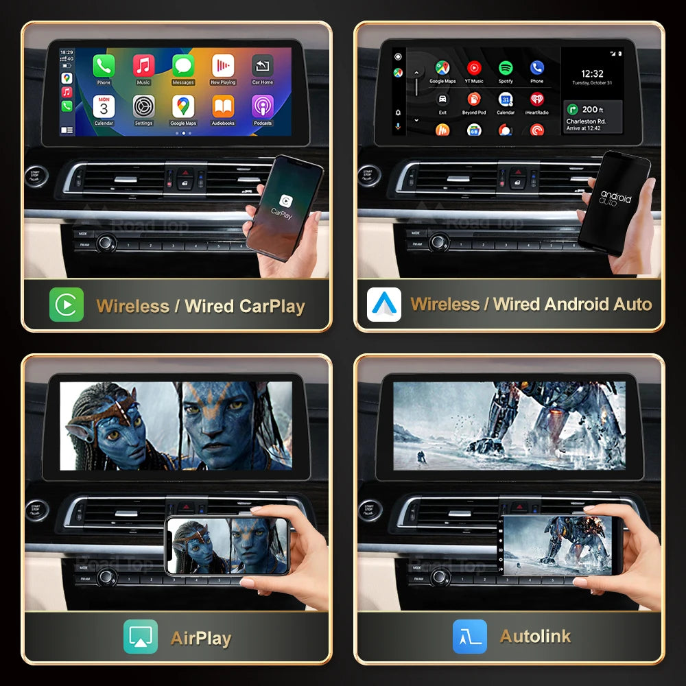 12.3' RoadTop Wireless CarPlay Android Auto Multimedia Radio Linux Touch Screen For BMW 7
