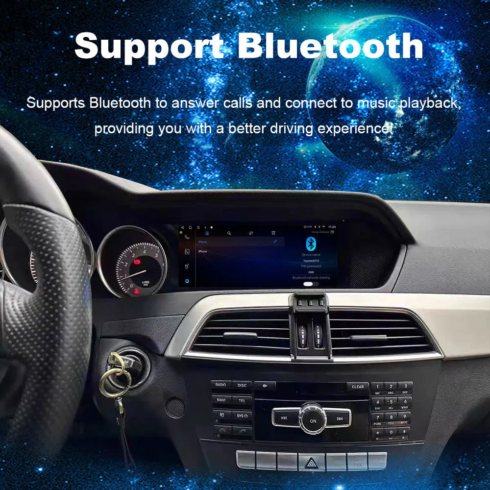 8.8 inch Android 14 For Mercedes Benz C Class W204 2011-2014 NTG 4.5 System 4G Car Radio D