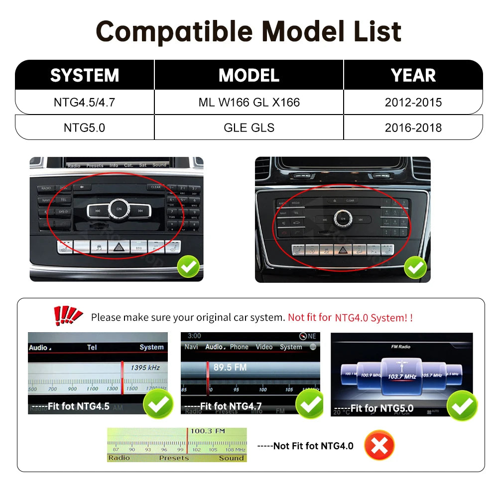 12.3'' Linux Touch Screen Multimedia Display For Mercedes Benz ML W166 GL X166 GLE GLS 201 | AUTOKITSHOP