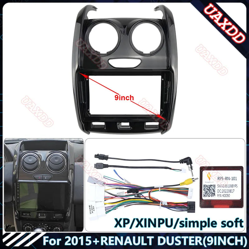 For2015+RENAULT DUSTER 9INCH Car DVD Radio Android Host Speaker Decoder MP3 MP5 Fascia Aud
