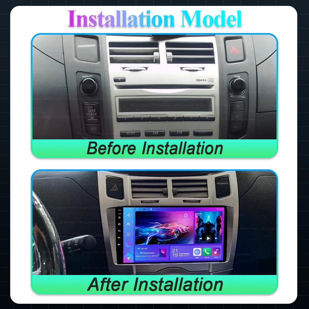 Android 16 For Toyota Yaris Vizi 2005 2006 2007 - 2012 Car Radio Auto Gps Navigator Carpla | AUTOKITSHOP