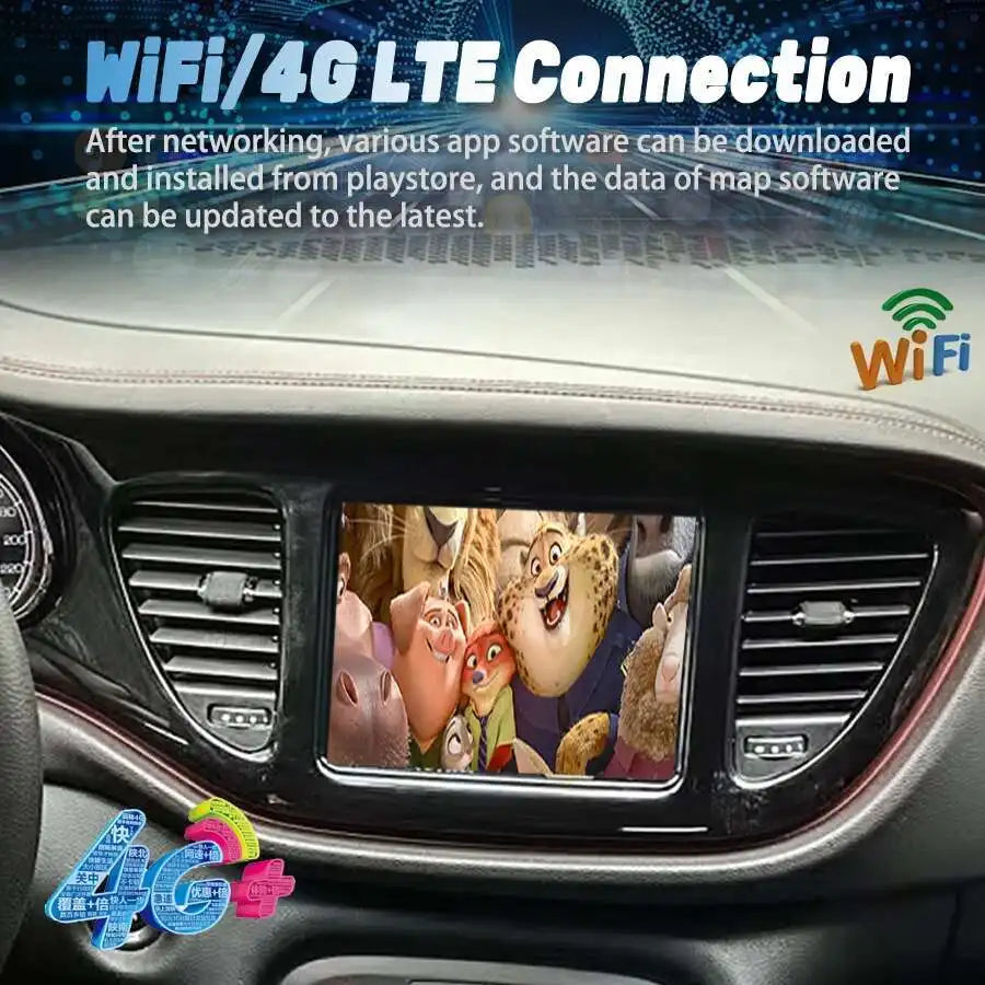 8.4inch For Dodge Ram Challenger Chrysler 300C Jeep Compass Cherokee Commander Android Car