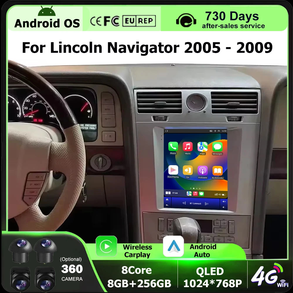 Car Radio GPS Multimedia Video player 9.7 Inch Touch Screen For Lincoln Navigator 2005 - 2