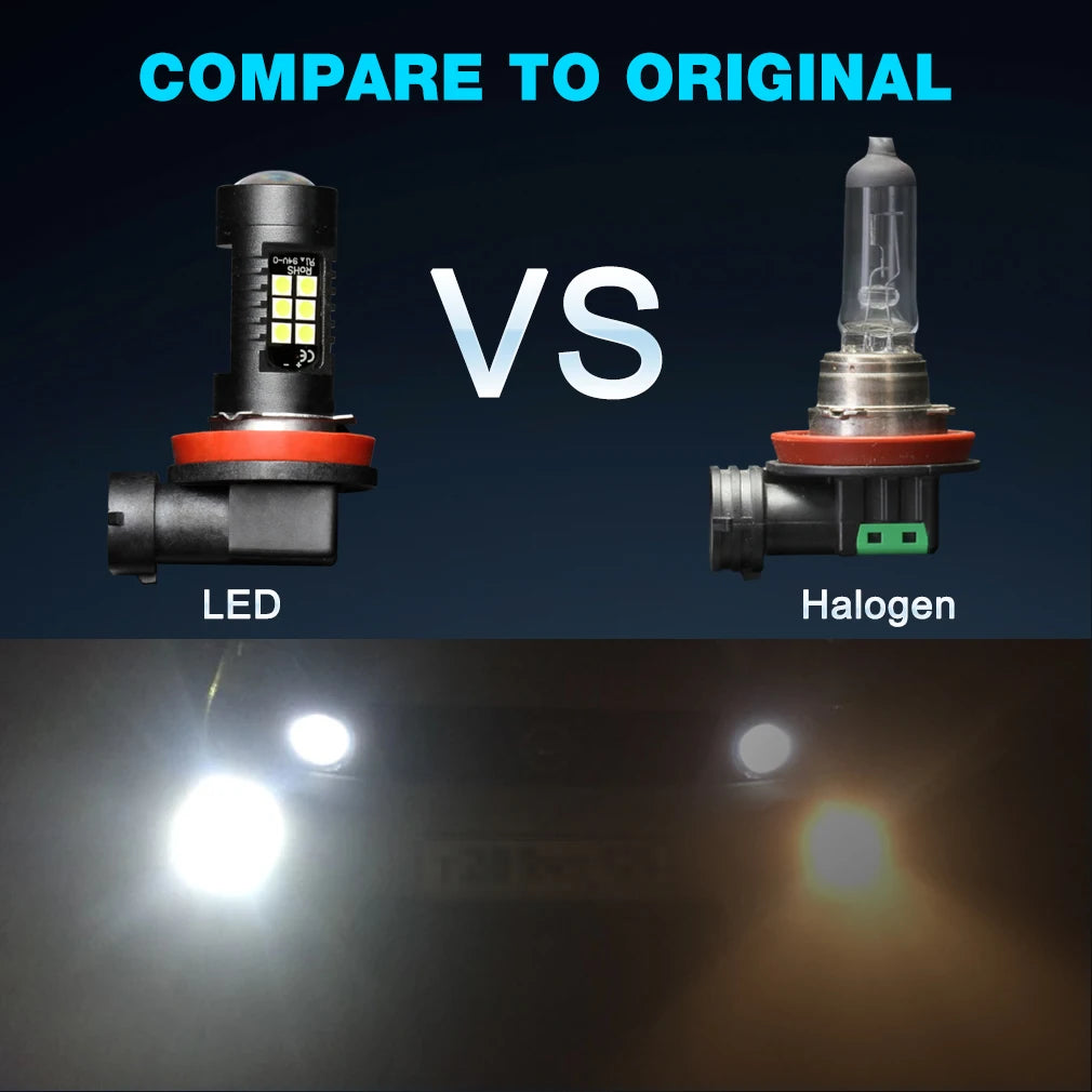 H8 H11 Led HB4 9006 HB3 9005 Fog Lights Bulb 3030SMD 1200LM 6000K White Car Driving Runnin