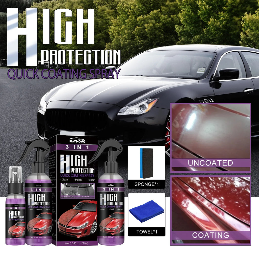 30ml/100ml Car Ceramic Coating Spray 3 in 1 Auto Nano Ceramic Coating Polishing Spraying Wax Car - Automotive LED Light