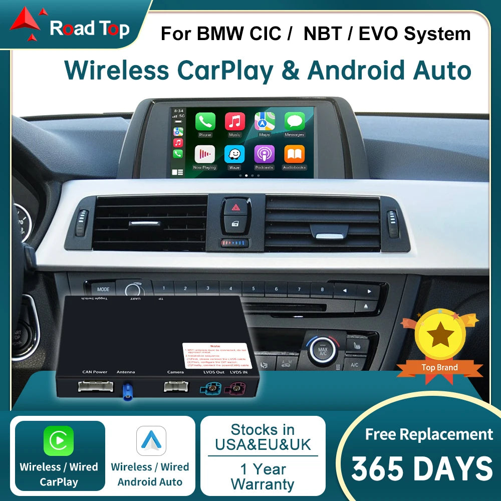 Wireless CarPlay for BMW CIC NBT EVO 1 2 3 4 5 6 7 Series X1 X3 X4 X5 X6 MINI F56 F15 F16
