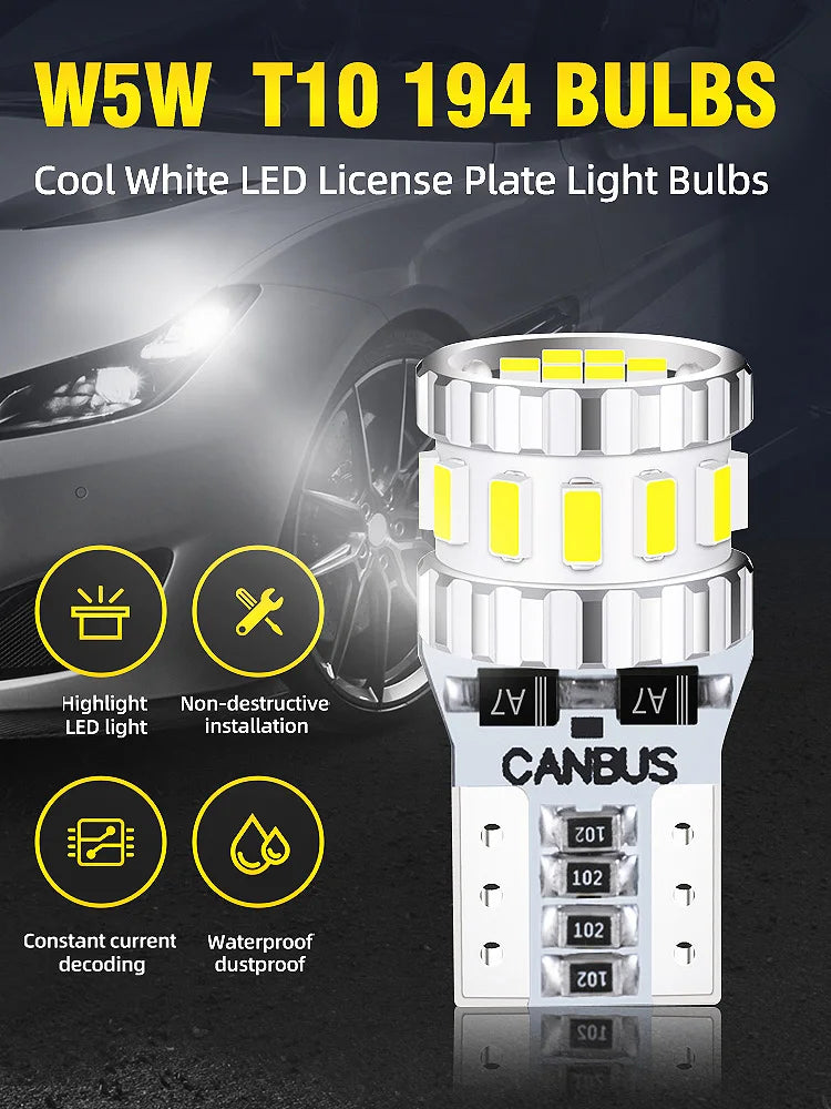 T10 W5W LED Bulbs Parking Light Dome Lamp For Citroen C-Elysee 2012 2013 2014 2015 2016 20