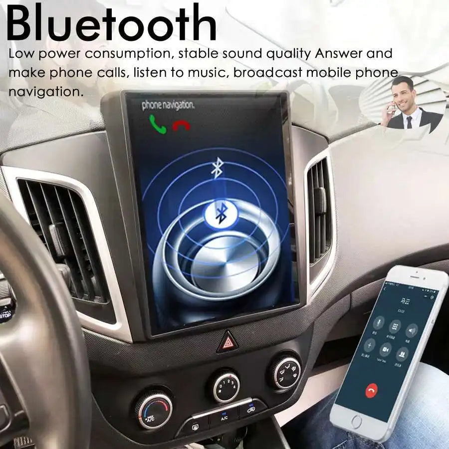 Veritical Screen 64GB Car Multimedia GPS Navigation For Hyundai Creta 2017 IX25 Audio Blue