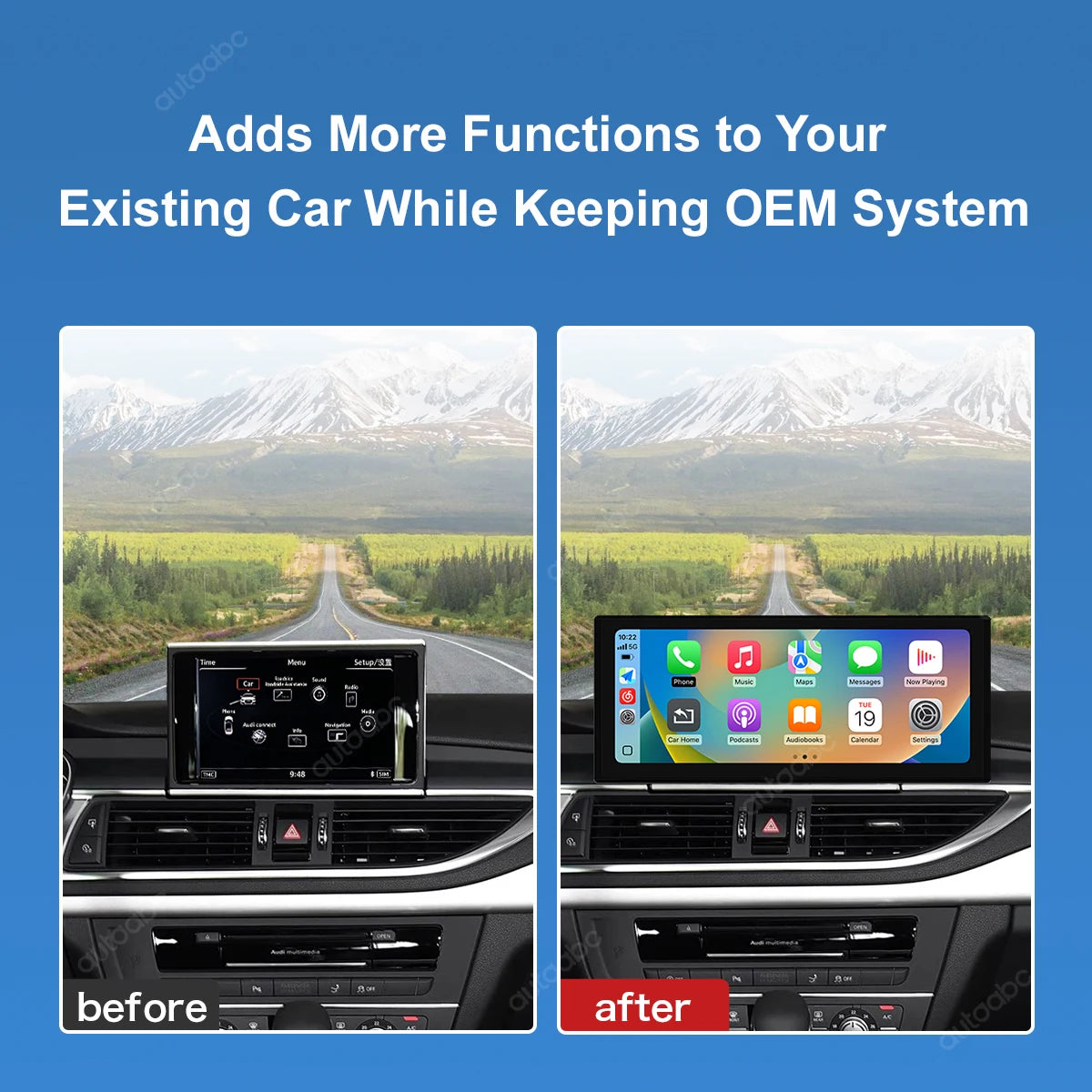 12.3'' Wireless CarPlay Android Auto Car Multimedia Display For Audi A6 A7 2016-2018 Linux | AUTOKITSHOP
