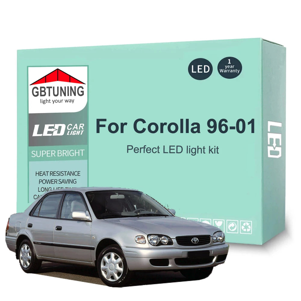 9-Piece LED Interior Light Kit for Toyota Corolla AE110 E110 E11 1996-1999 - Canbus Dome Map Door Trunk Bulbs | AUTOK...