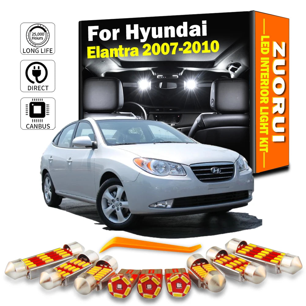 11-Piece LED Interior Light Kit for Hyundai Elantra XD - Canbus Error-Free Bulbs | AUTOKITSHOP