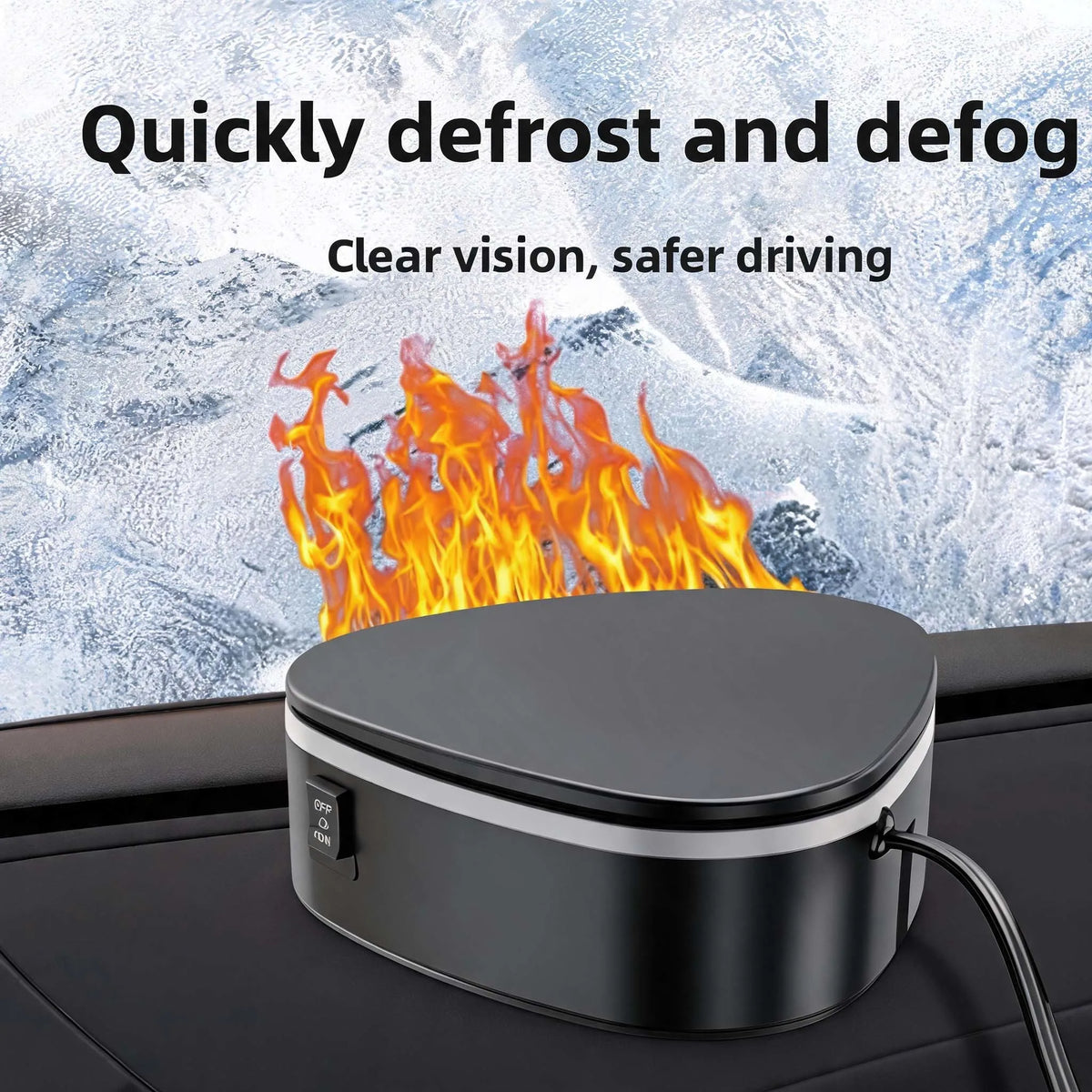 Winter Car Preheater 12V Electric Fast Heating Windshield Defroster Demister Anti-Fog Cooling Fa - Automotive LED Light