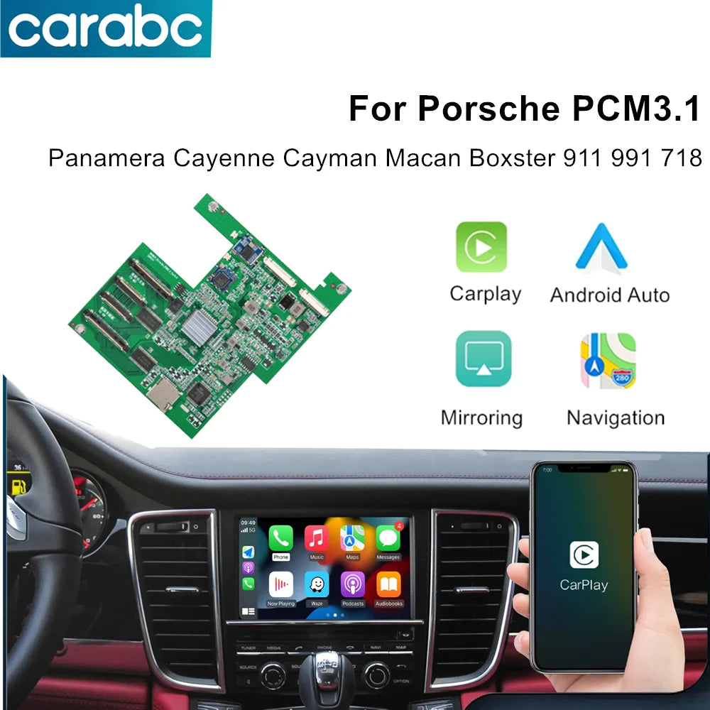 CARABC For Porsche PCM3.1 Wireless Carplay Android Auto Panamera Cayenne Cayman Macan Boxs