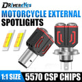 H4 BA20D H6 Lens 16W 1200LM LED Motorcycle Headlight Dual-color Tail Light 12-80V 3570 Chi