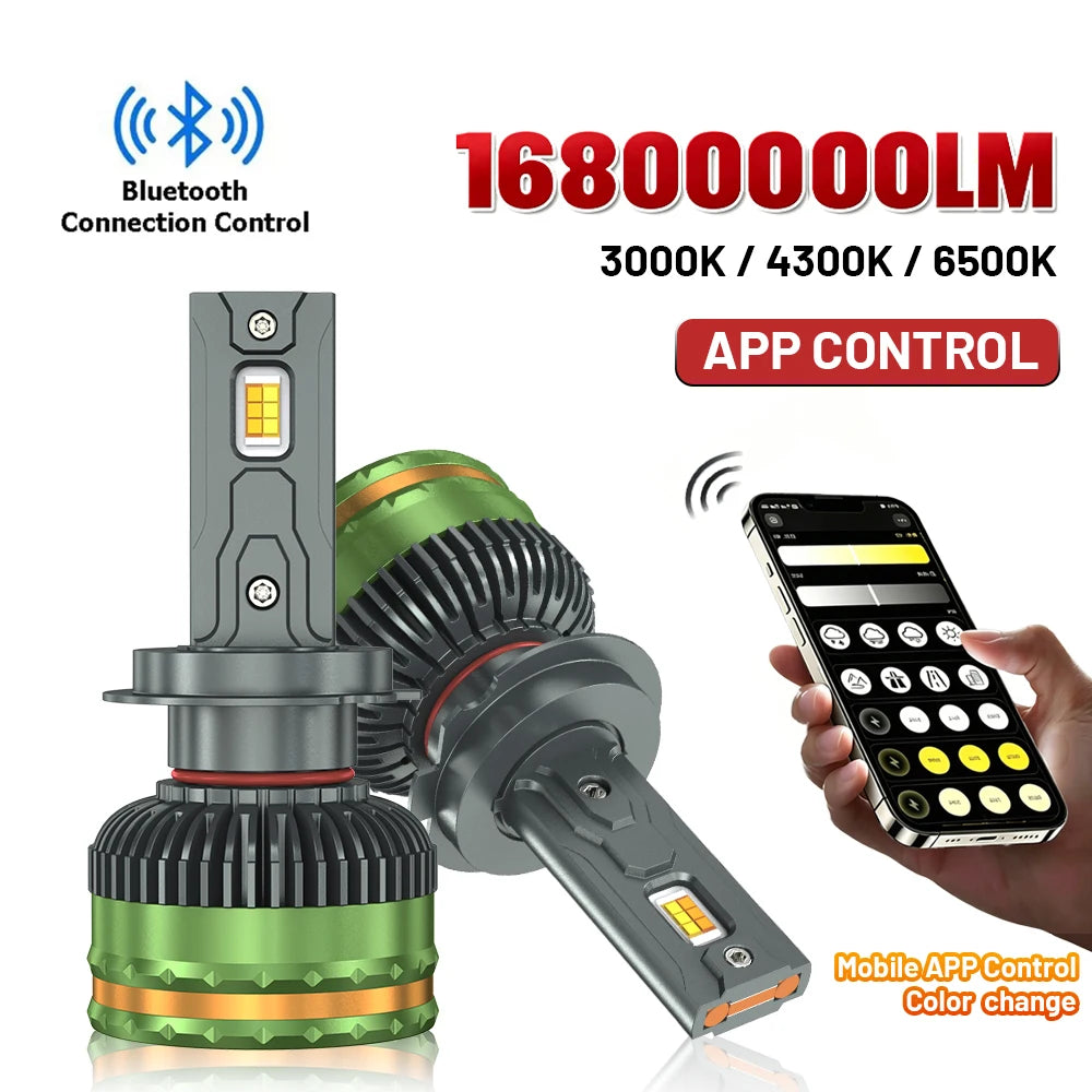 APP Control H7 Car Headlight Bulbs H4 LED Turbo Headlight H1 H11 9005 HB3 9006 9012 LED Ca