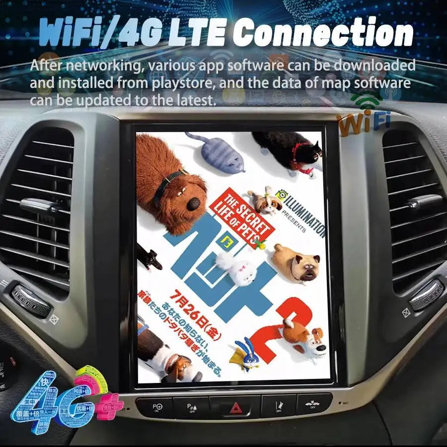 10.4inch Vertical Screen Navi Stereo 8GB+256GB Car Multimedia Video Player GPS For JEEP Ch