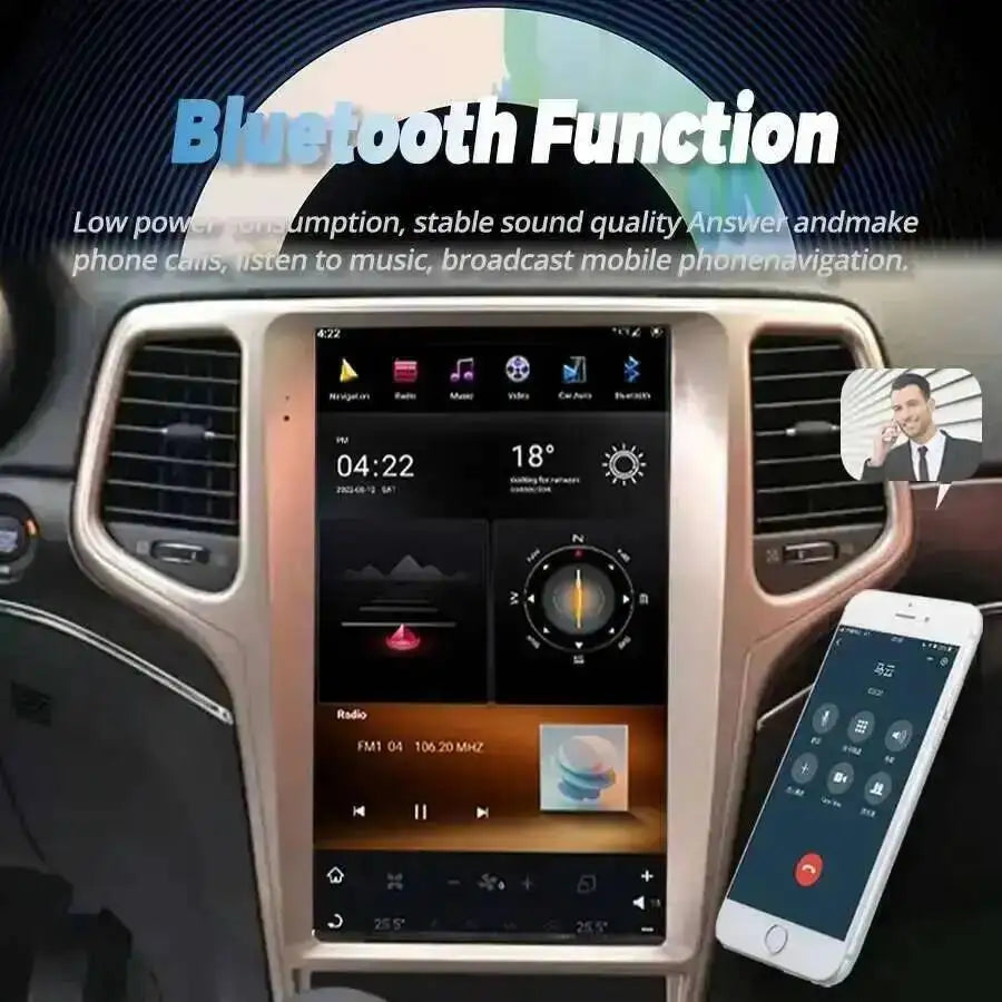13.6inch For Jeep Grand Cherokee 2010-2019 Vertical Screen Car Radio GPS Carplay Android C