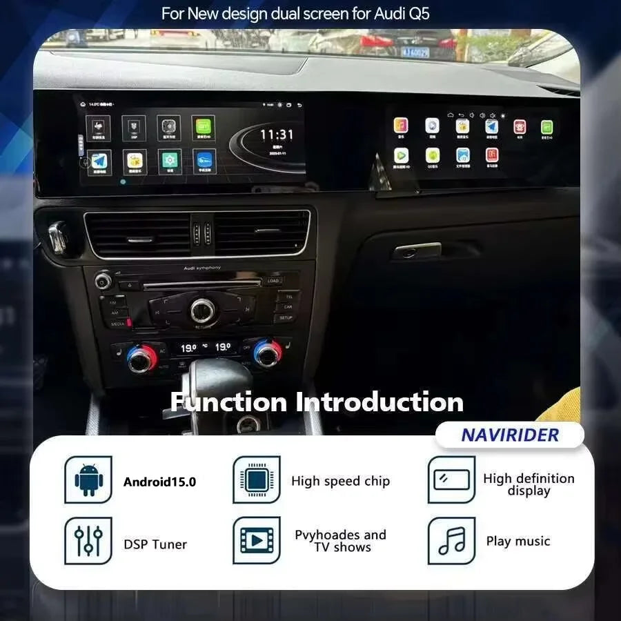 21inch 3D Curved Screen For Audi Q5 2009 - 2017 Android 15 Car Radio Stereo GPS Navigation | AUTOKITSHOP