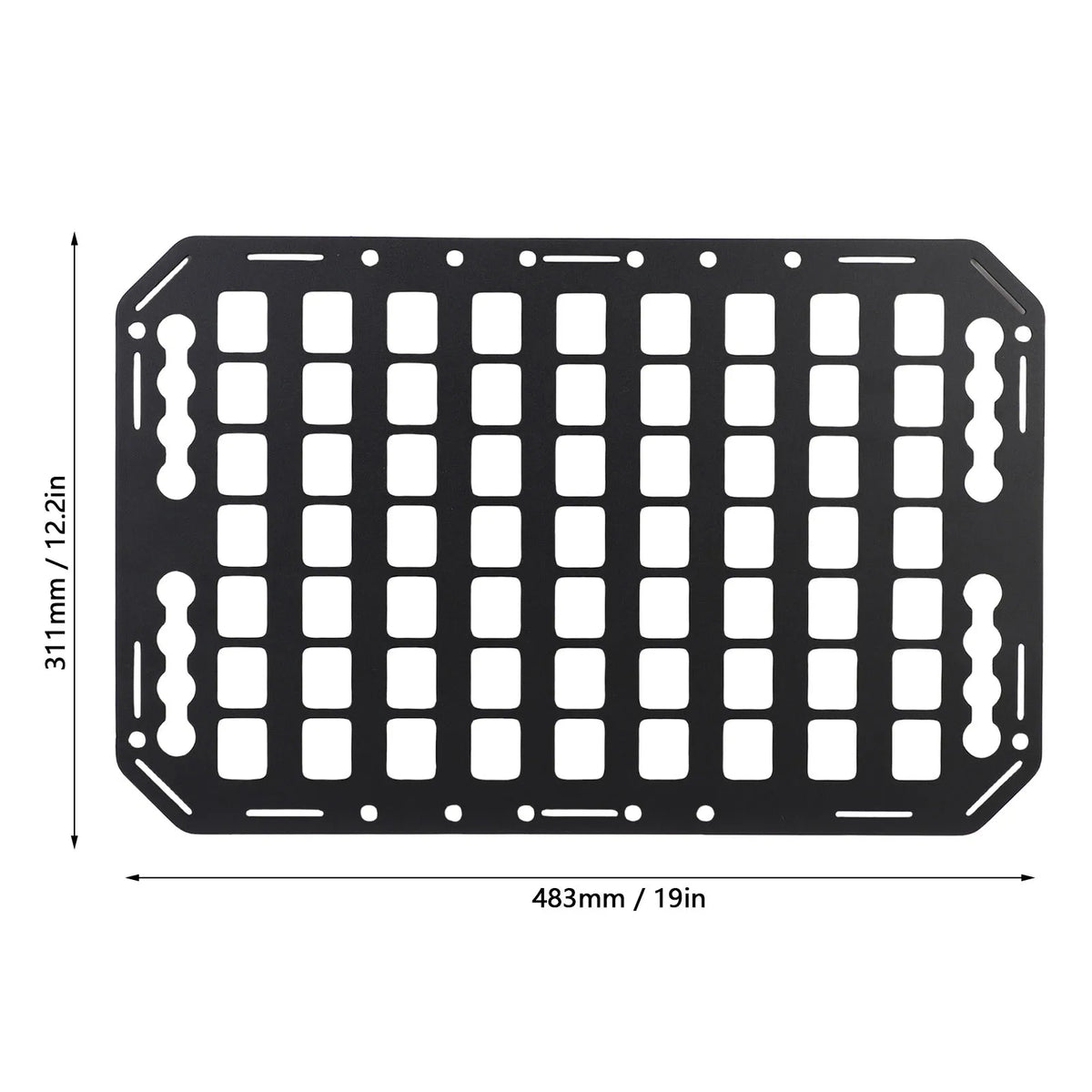 1Pc 3 Sizes Truck Bed Molle Panel Aluminium Alloy Multifunctional L Track Storage Organizer for  - Automotive LED Light