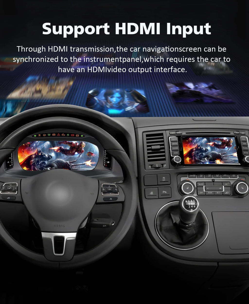 1920*720 Car Dashboard panel for Volkswagen Vw Multivan T5 2008 - 2015 Digital Instrument