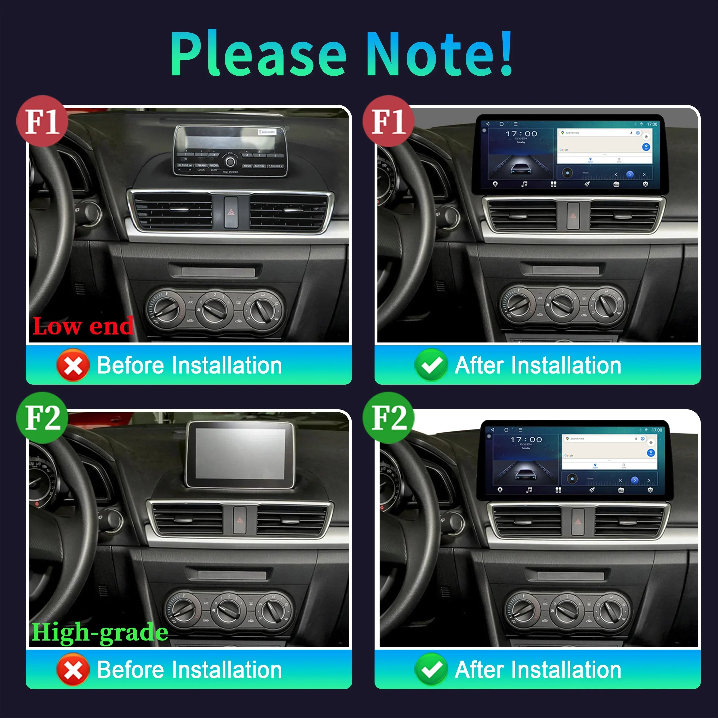 12.3"Car Radio Multimedia GPS For Mazda 3 Axela BM 2013-2017 Android 15 Navigation Wireles