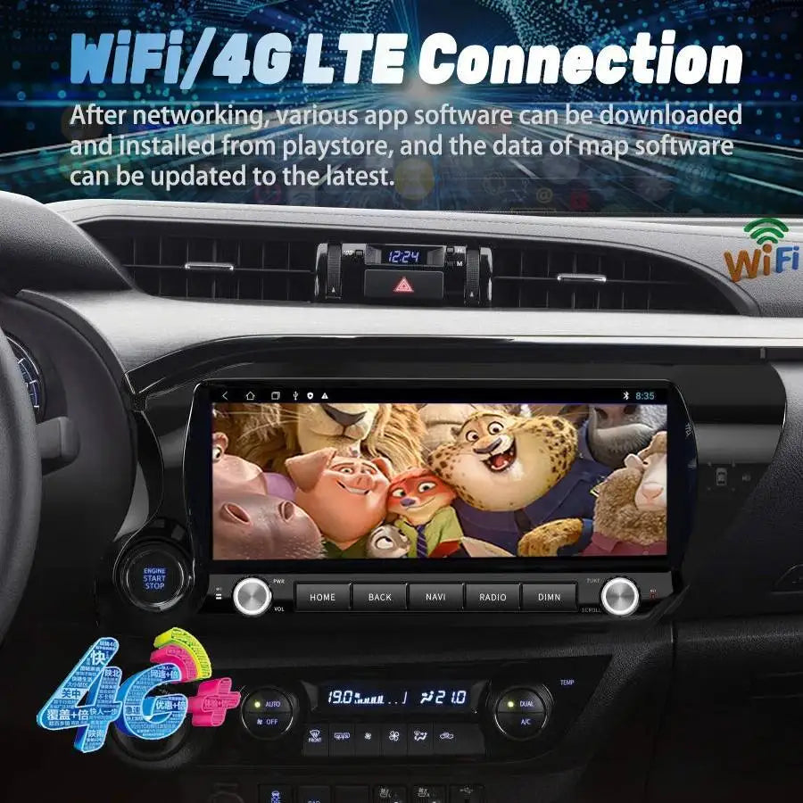 For Toyota Hilux 2015 -2023 2024 Android 12.3inch Qled Screen Car Multimedia Auto Video Pl | AUTOKITSHOP