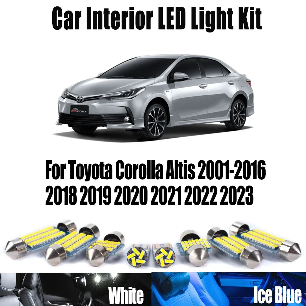 LED Interior Light Kit for Toyota Corolla Altis 2001- 2023 - Canbus Dome Map Door Trunk Bulbs | AUTOKITSHOP