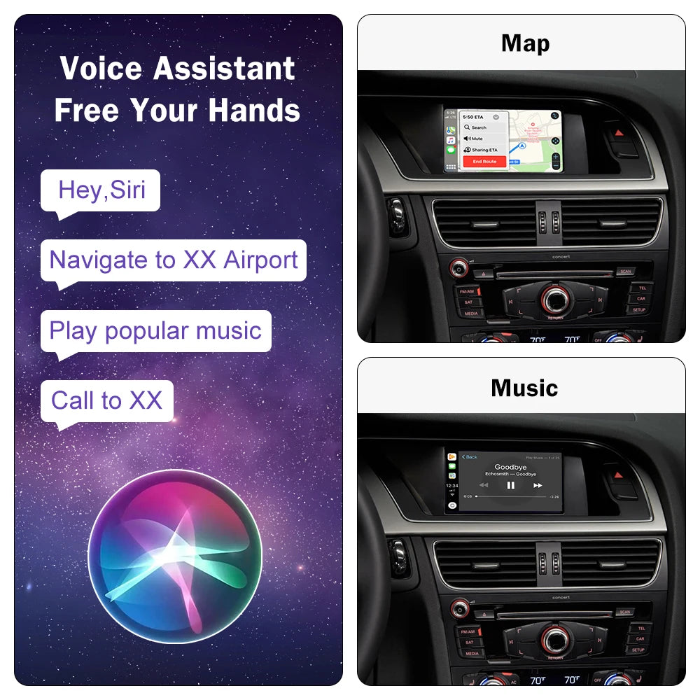 Wireless Carplay for Audi A4 B8 A5 Q5 2009-2015, Support Carplay Android Auto AirPlay Mirr | AUTOKITSHOP