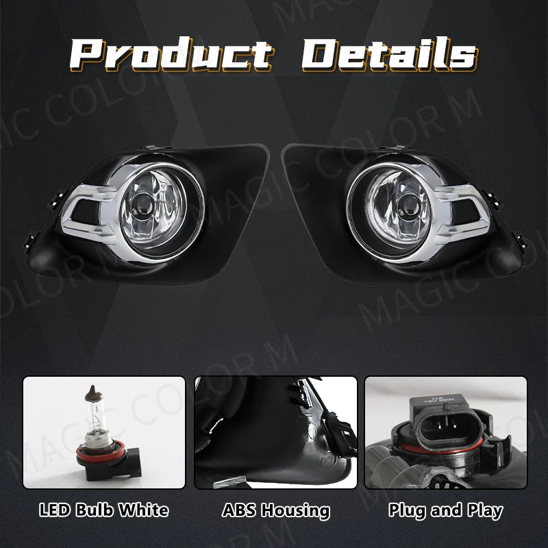 For Mitsubishi ASX 2011 2012 2013 LED Fog Light Lamp Headlights Halogen Cover Hood Frame B | AUTOKITSHOP
