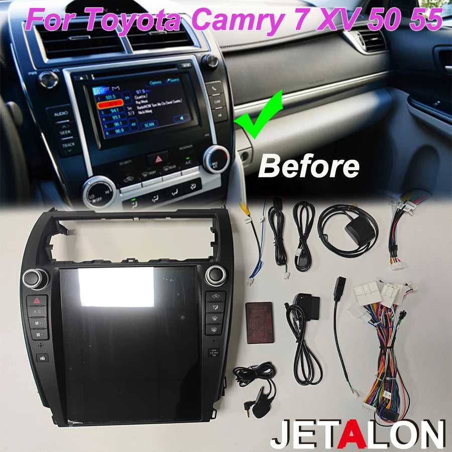 12.1inch Android 15 Car Radio For Toyota Camry 7 XV 50 55 US Version 2012 -2017 Carplay Mu