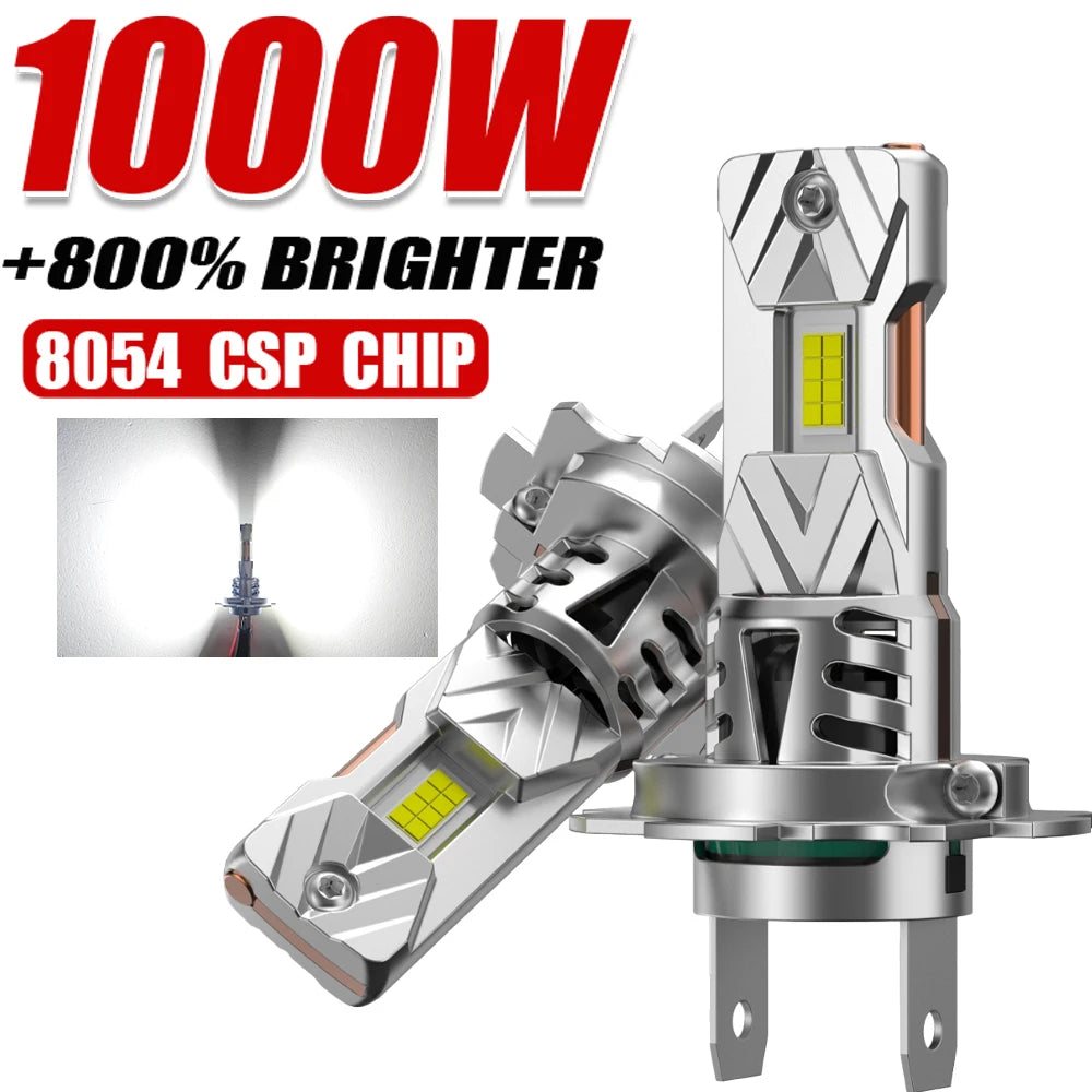H7 LED Headlight Kit Mini Bulb 1000W 6000K 8054 Chip CSP for Car Headlamp 12V White Auto F