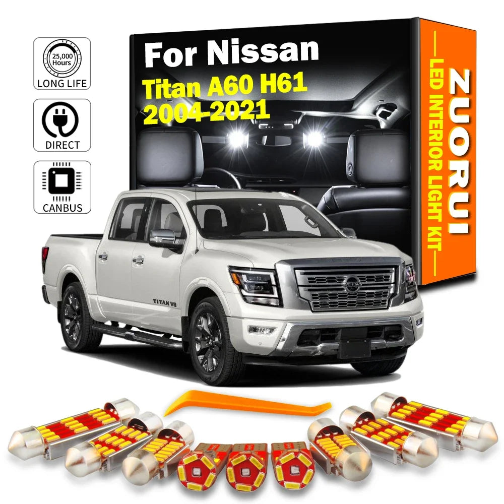 LED Interior Light Kit for Nissan Titan A60 H61 2004- 2019 - Canbus Dome Map Door Trunk Bulbs | AUTOKITSHOP