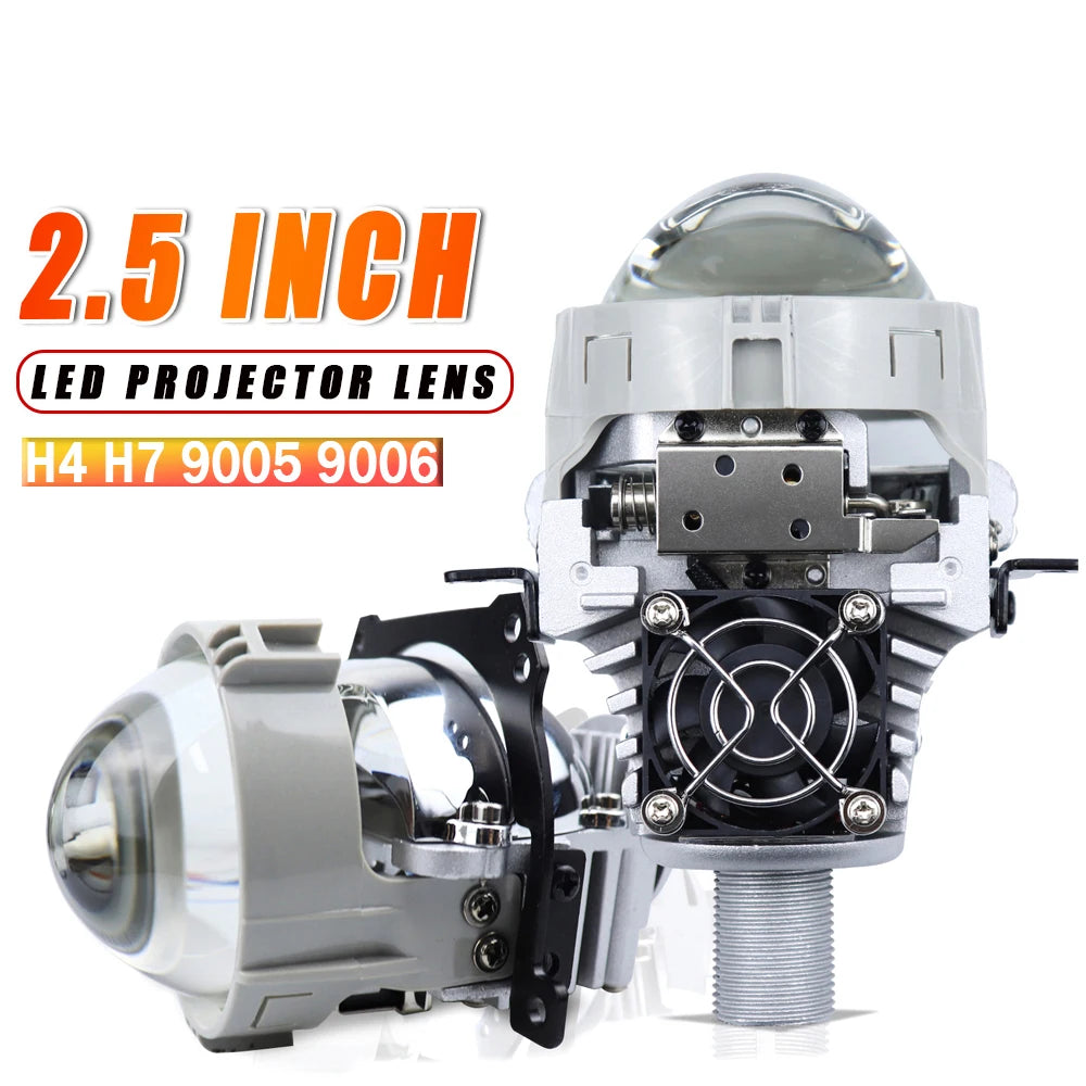 Bi Led Projector Lens 2.5 Inch H4 H7 9005 9006 Car Headlight With Shrouds 3R G5 Angel Eyes