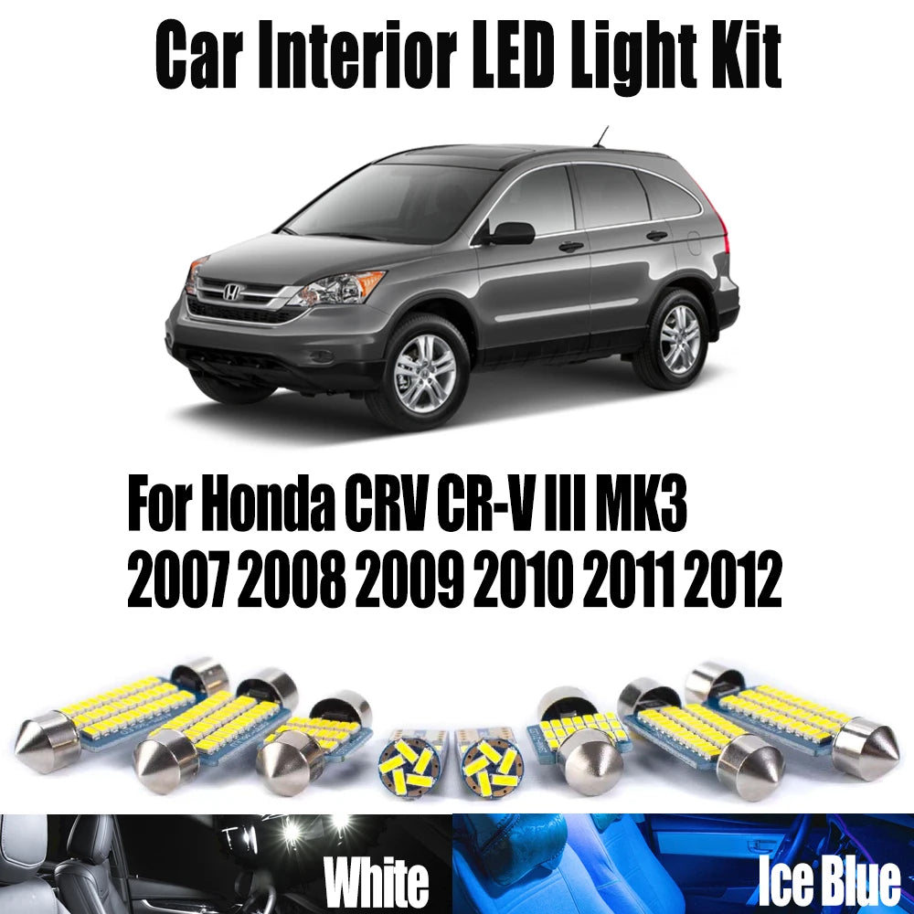 12-Piece LED Interior Light Kit for Honda CRV CR-V III MK3 - Canbus Error-Free Bulbs | AUTOKITSHOP