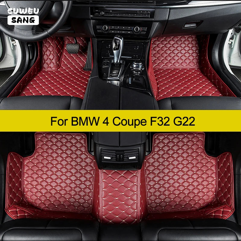 CUWEUSANG Custom Car Floor Mats For BMW 4 Coupe F32 G22 2013-2023 2Doors Auto Carpets Foot | AUTOKITSHOP