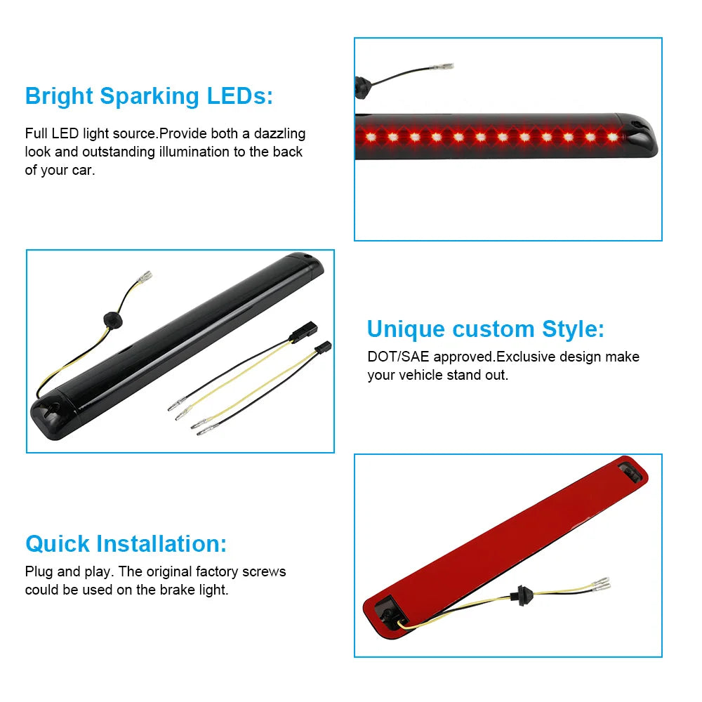 BEVINSEE LED Third Brake Light for Hummer H2, for Chevy Tahoe Suburban, for GMC Yukon Jimm