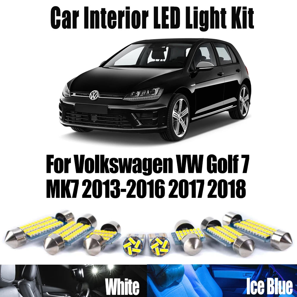 13-Piece LED Interior Light Kit for Volkswagen VW Golf 7 MK7 - Canbus Error-Free Bulbs | AUTOKITSHOP