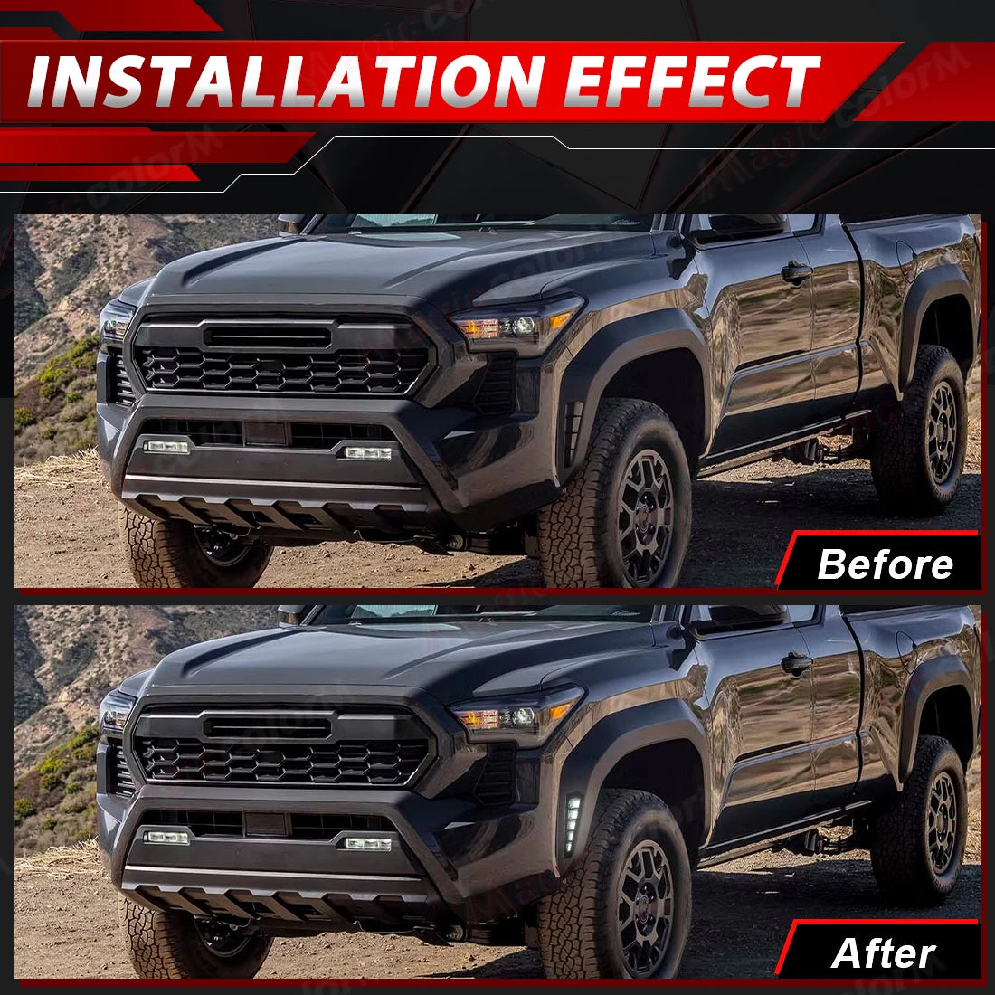 LED Front Fender Daytime Running For Toyota Tacoma TRD Sport SR 2024 2025 Dynamic Turn Sig | AUTOKITSHOP