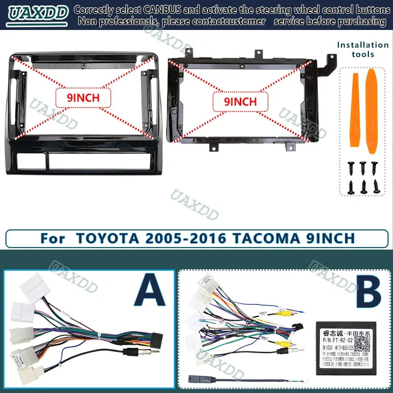 For TOYOTA 2005-2016 TACOMA 9INCH Car DVD CD Player Radio Android Stereo Harness Screens N