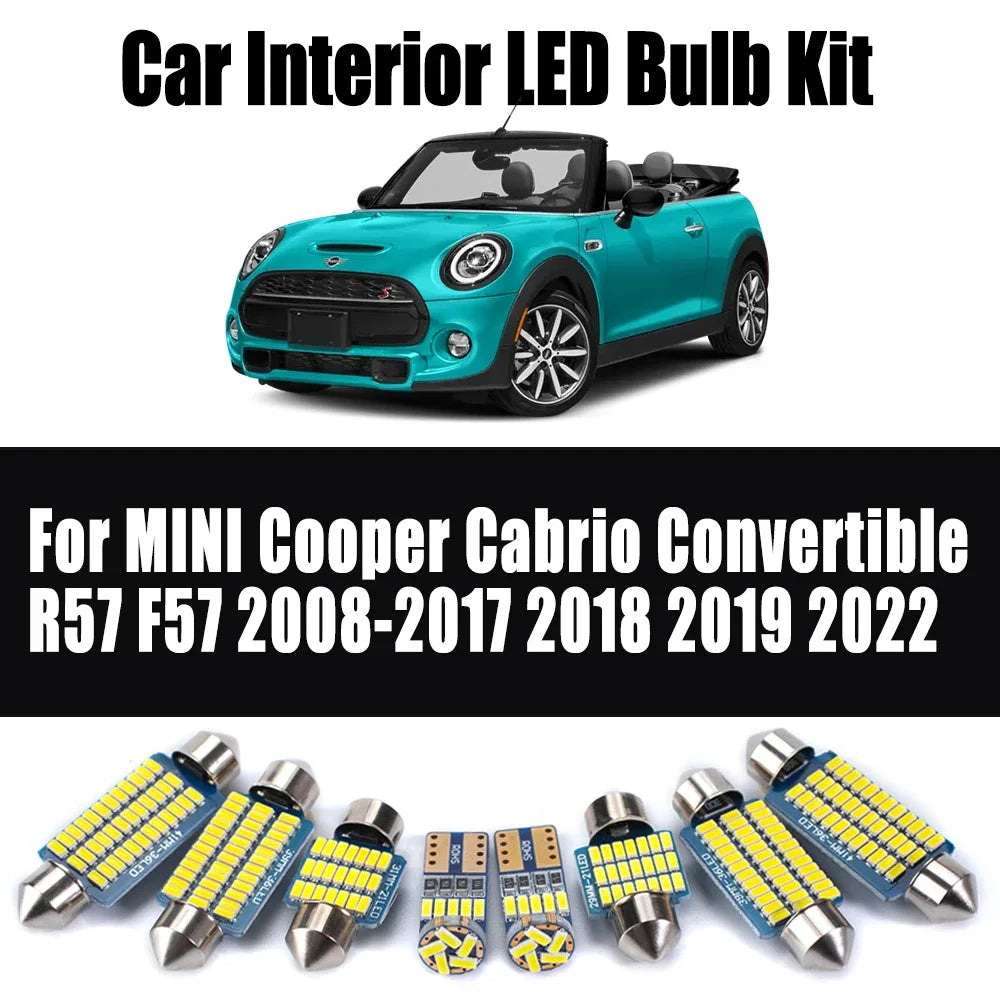 LED Interior Light Kit for MINI Cooper Cabrio Convertible R57 F57 2008 - 2019 - Canbus Dome Map Door Trunk Bulbs | AU...