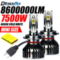 7500W H7 H4 LED Headlight CANBUS 8600000LM H11 H8 H9 H1 9005 HB3 9006 HB4 9012 HIR2 Turbo