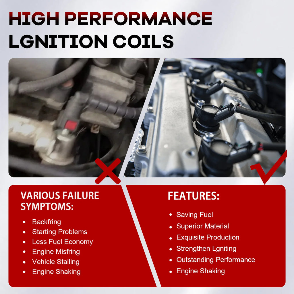 Ignition Coils + Iridium Spark Plugs CY01-18-100A DG520 UF553 For Ford Mustang Lincoln Maz