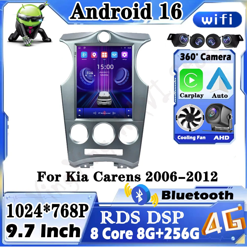 For Kia Carens 2006-2012 Carplay Car Radio Multimedia Video Player Android 16 Auto WIFI GP