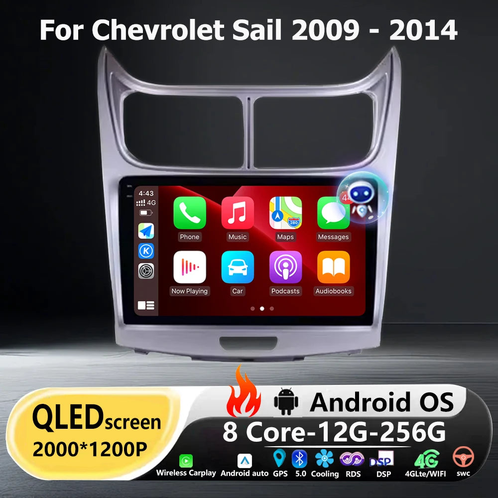 9 Inch Android 16 Auto For Chevrolet Sail 2009 - 2014 Car Radio Multimedia Video Player GP