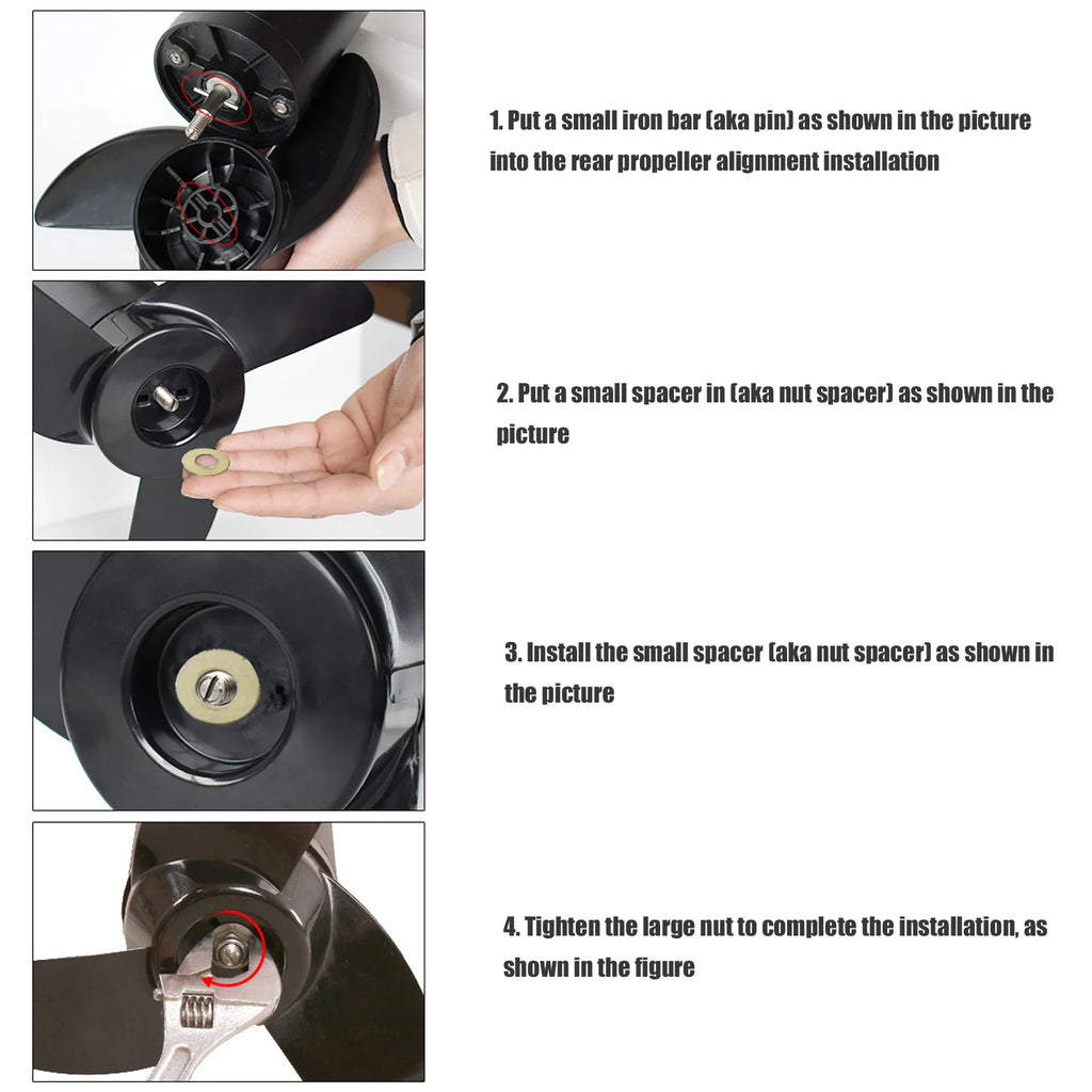 Boat Propeller Kits Propeller Thickened Plastic 2 Blade Replacement Propeller for 12V 24V Engine - Automotive LED Light