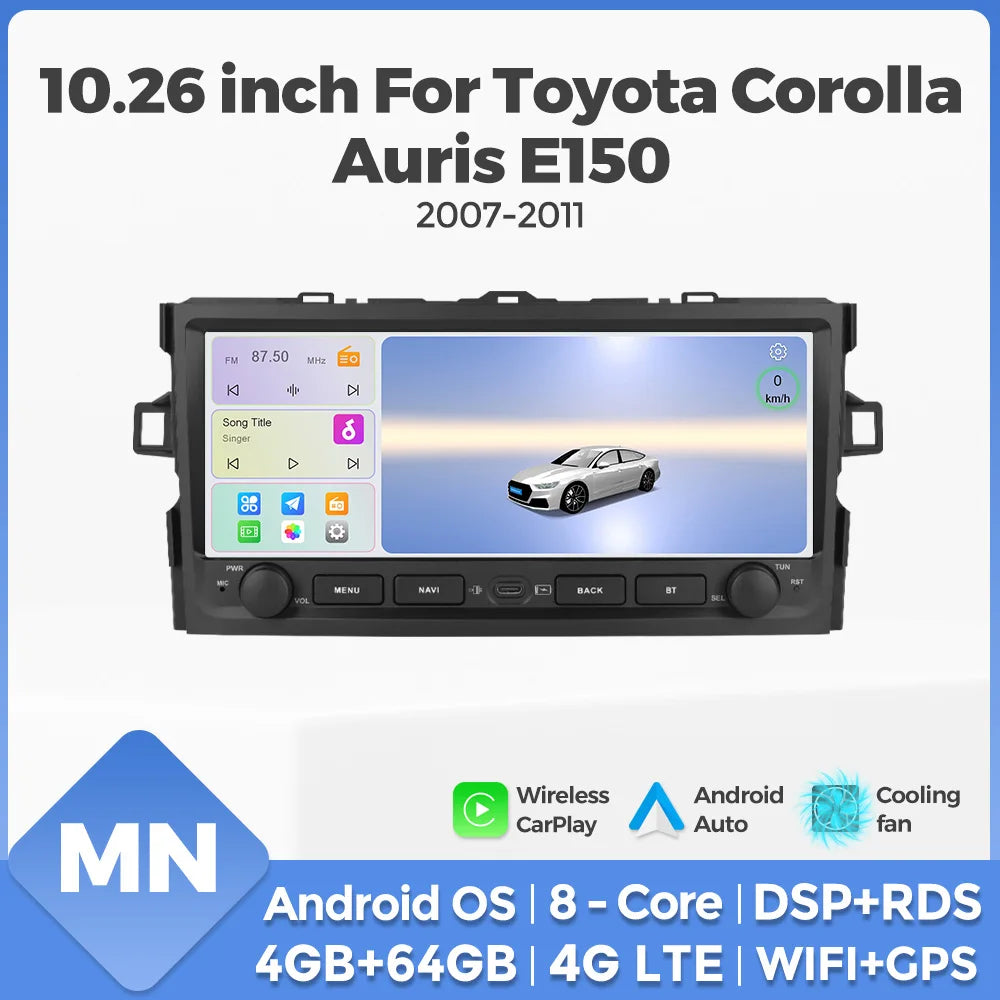 MEKEDE&NAVIFLY Intelligent Car audio radio system For Toyota Corolla Auris E150 2007-2011
