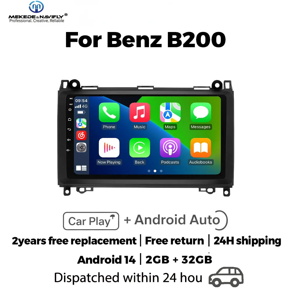 Android 14 Car radio For Mercedes Sprinter Benz B200 Vito W639 Viano B Class W169 W245 W20