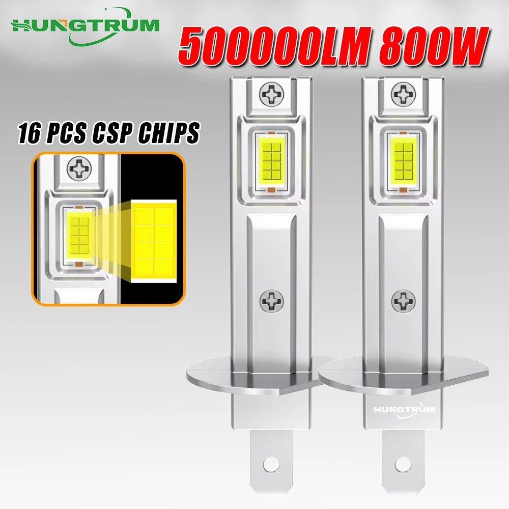 500000LM H1 LED Lights 6500K White Headlight 1:1 Mini Size Design Wireless For Car Lamp Pl